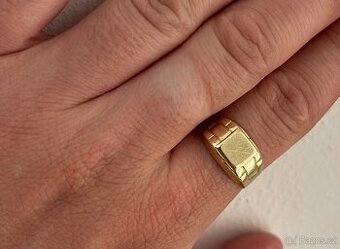 Pánský zlatý prsten 14k – velikost 65, váha 4,62 g