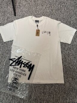tricko stussy basic tee white