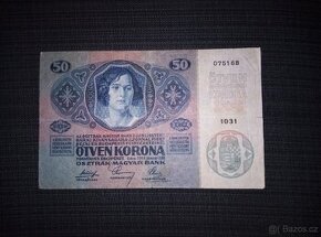 50 korun 1914, pěkný stav, neperforovaná, vyhledávaná, velká - 1