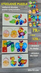 Dřevěné montessori hračky - VÝPRODEJ - 1