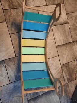 Montessori houpačka 100cm COMFORT modrá duha