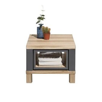 Konferenční stolek Jardin – antracit, přírodní dekor