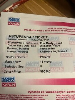 Lístky na The Bodyguard