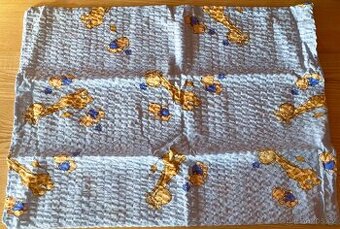 Dětské krepové povlečení modré, žirafa a méďa NOVÉ