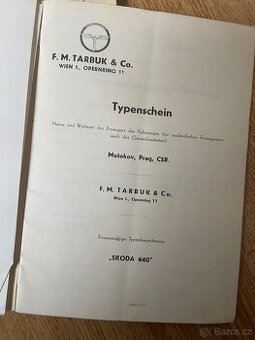 Papíry na Škoda 440 Spartak