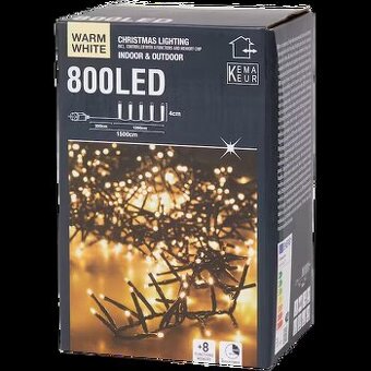 Světelný řetěz o délce 15 metrů a 800 LED osvětlení s