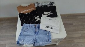 5x dívčí krátké triko crop top a 1x kraťasy