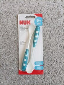 Dětské lžičky na krmení, zn. NUK , 2 kusy, modrá, nová - 1