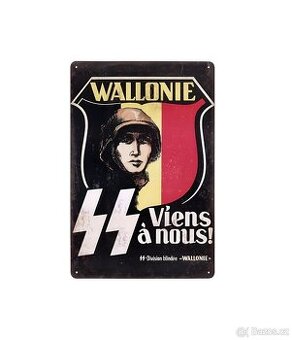 plechová cedule: Division Wallonien (válečná propaganda)