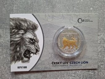 Český lev v blistru pokov 2020 - 1 oz Stříbro