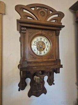 Starožitné secesní hodiny mlynářky funkční