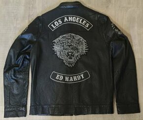 Luxusní kožená bunda originál ED HARDY, černá, vel.L