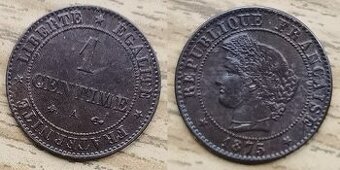 Mince Francie 1 centime 1875 A