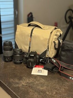 Fotoaparát Canon 100D + 3x objektiv + příslušenství