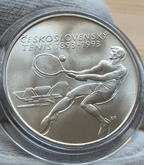 Stříbrná pamětní mince 500kčs Československý Tenis 1993 Top