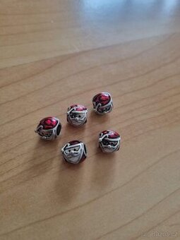 Korálky velký průvlek - Santa - 5 ks