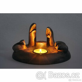 Betlém cínový svícen, vánoční dekorace, socha kov