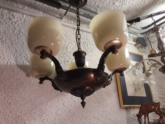 Starožitný mosazný lustr