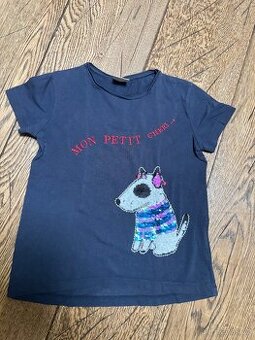 Dívčí tmavě modré tričko Zara, vel. 128 cm