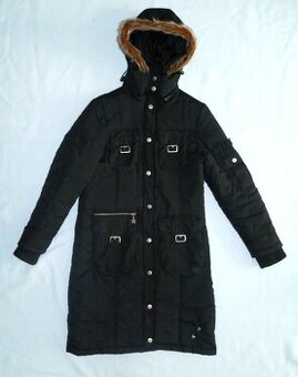 Černá zimní dlouhá prošívaná bunda, vel. 38, zn. Superstar