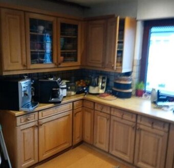 Selská kuchyně světlý dub masiv se spotřebiči,6041