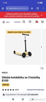 Dětská koloběžka se 3 kolečky Decathlon