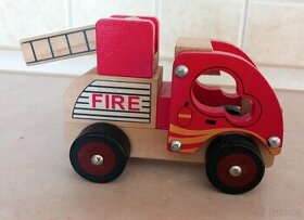 Dřevěná auta - autobus a hasiči - 1