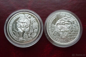 2x 1 oz stříbrná mince Panthera Tigris 2020 a 2021 Laos