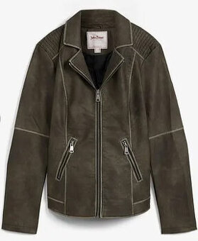 Tm. hnědá bunda na zip z eko-kůže, vel.44-46, unisex
