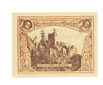 Nouzová bankovna 20 Heller Frankenfels, 1920