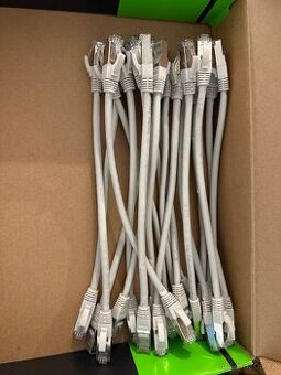 Kabel C-TECH patch cord Cat6a, S/FTP, šedý, 0,25m - 20 kusů