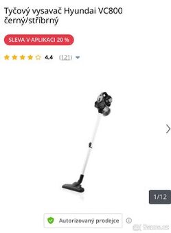 Tyčový vysavač, jednou použitý
