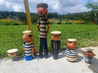 Staré retro dřevěné figurky (dekorace - hračka)