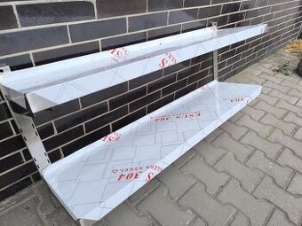 Nerezová dvojpolice, stavitelná výška polic, 120x30x55