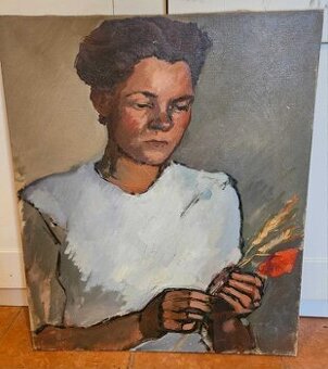 Olejomalba - Katalánská škola - Žena s klasy