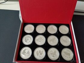 Sada stříbrných mincí Lunární série II / 12x2 oz