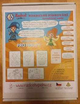 Tvoření z písku -barevný písek+šablona+obaly