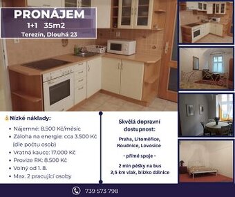 PRONÁJEM KOUZELNÉHO BYTU 1+1 (35m2) V TEREZÍNĚ