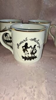 Retro hrnky Mozart Epiag Made in Czechoslovakia 6 ks