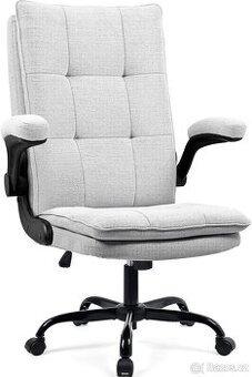 Židle k psacímu stolu do 150kg, kancelářské křeslo, šedá