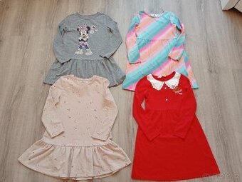 Šaty s dlouhým rukávem, vel. 122-128