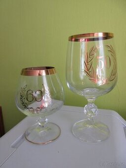 Dárkové sklenky k výročí - 50 a 60 let.