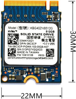 Rychlé SSD Kioxia 512GB | PCIe 3.0 4x NVMe 2230 | Steam Deck