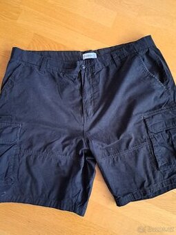 pánské černé plátěné džíny kraťasy PULL BEAR