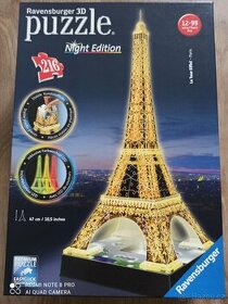Svítící puzzle 3D Eiffelova věž
