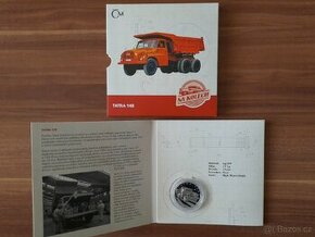Stříbrná mince Tatra 148 ze série "Na kolech"