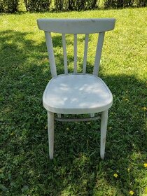 Retro židle dřevěné bílé - 4 kusy, stáří min. 45 let