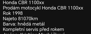 Honda CBR 1100x blackbird