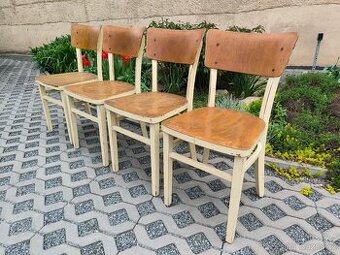Retro kuchyňské dřevěné židle TON - 50. léta