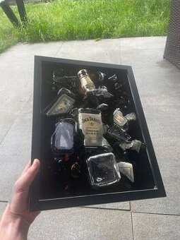 Epoxidový obraz – Jack Daniel’s & sklo – originální ruční vý